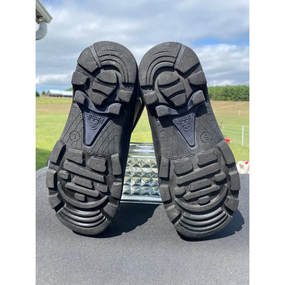 Kamik Rain Boots Kids 9 Black Waterproof Insulated Adjustable Collar Rubber